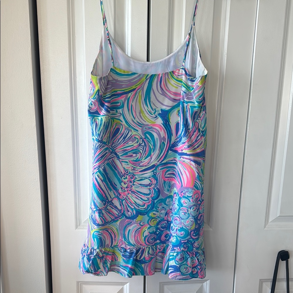 Zanna Print Slip Dress 100% Silk Colorful Swirl Pattern XS - Picture 6 of 7